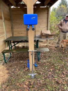 Added a fix it station to each of the four enhanced shelters for general bike maintenance on the trail.